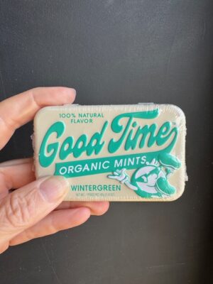 Good Time Organic Wintergreen Mints in a tin