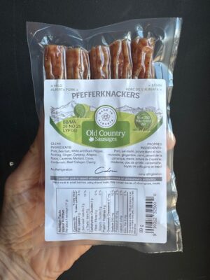 Old Country Sausages Pfefferknackers Air Dried sausage, 89 grams