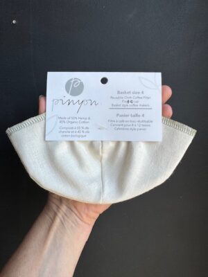 Pinyon cloth filter for a Size 4 basket coffee brewer