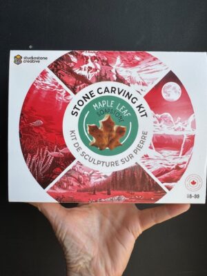 Studiostone soapstone carving kit with a maple leaf