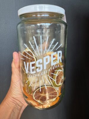 Vesper grapefruit paloma craft cocktail jar