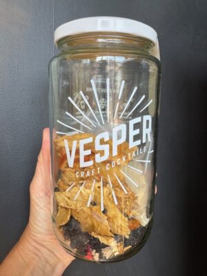 Vesper new fashioned craft cocktail Jar