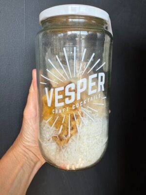 Vesper Pina Colada craft cocktail Jar