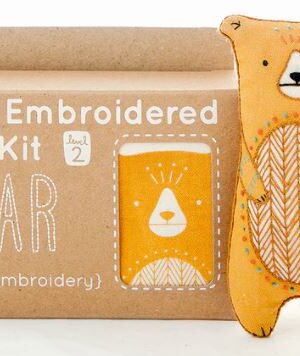 Kiriki Press bear embroidery all done with the box