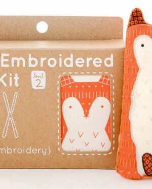 Kiriki Press fox embroidery all done with the box