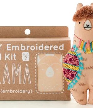 Kiriki Press Llama embroidery all done with the box