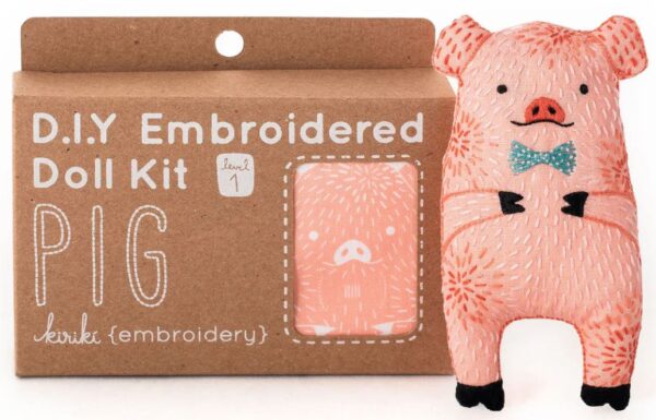 Kiriki Press Pig embroidery all done with the box