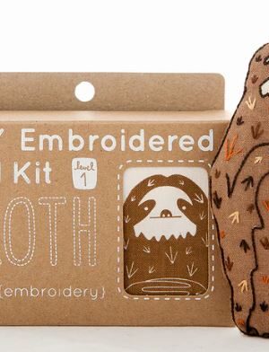 Kiriki Press Sloth embroidery all done with the box