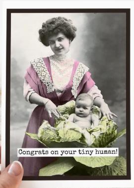Raven's Rest Studio card - Congrats on the Tiny Human New Baby Card