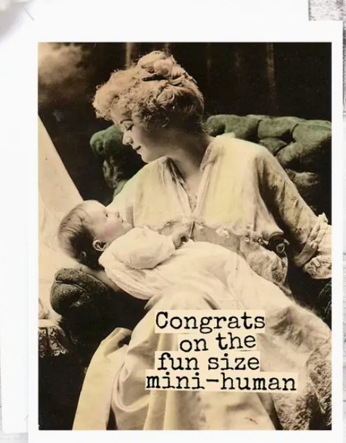 Raven's Rest Studio card - Fun Sized Mini-Human New Baby Card