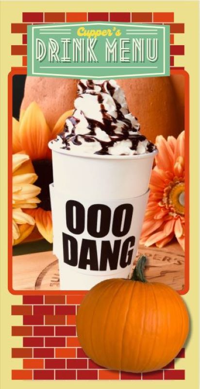 front page of Cupper's Fall Menu with Fall drink specials