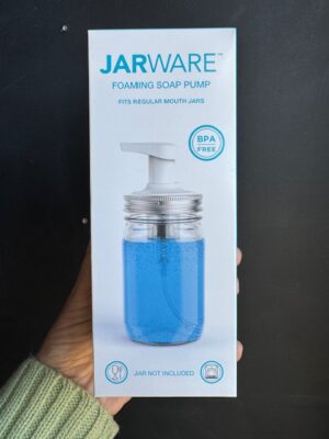 Jarware foaming soap pump for regular mouth mason jars, white
