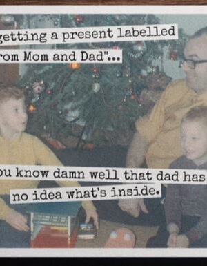 Raven's Rest Studio Christmas Card - I love getting a present labelled "From Mom and Dad"... You know damned well that dad has no idea what's inside.