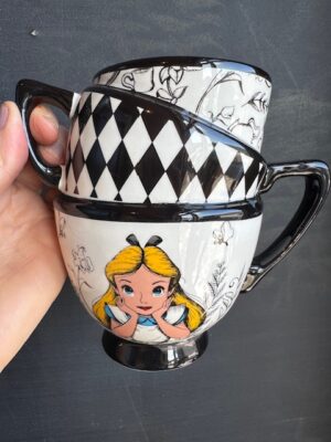 Alice in Wonderland stacked teacups as a single large mug