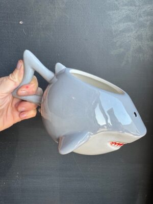 Jaws Shark mug with tail as the handle, no text