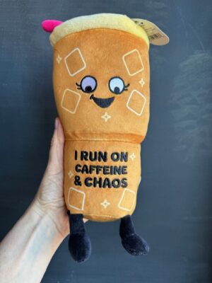 Punchkins stuffie Iced coffee - I run on caffeine & chaos
