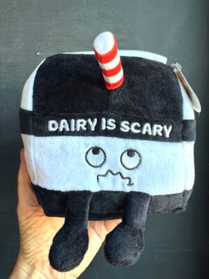 Punchkins stuffie milk carton with straw - Dairy is scary