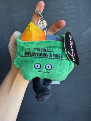 Punchkins stuffie bag charm keychain dumpster on fire - I'm fine... everything's fine.