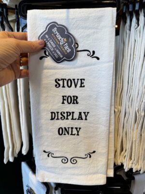 Scrunchy Face Flour Sack Tea Towel - Stove for display only