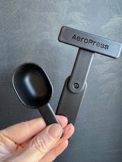 Aeropress Go Plus tools, the scoop and the stirrer