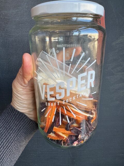 Vesper craft cocktail jar for mulled wine