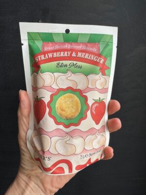 A bag of Artisan Strawberry & Meringue Eton Mess biscuit cookies