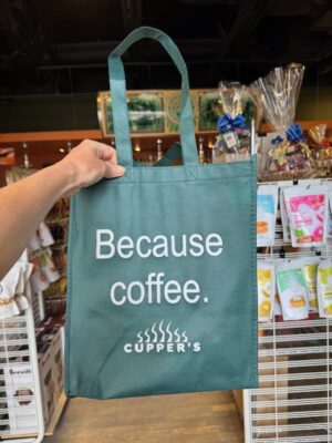 Cupper's green Because Coffee Tote Bag