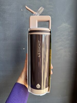 Grosche Alpine Flip & Sip 20 oz Espresso Brown Water bottle