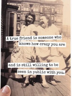 Raven's Rest Studio Cards - A True Friend is someone who knows how crazy you are and is still willing to be seen in public with you.