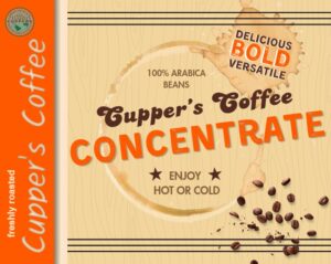 Cupper's Coffee Concentrate cold brewed front label