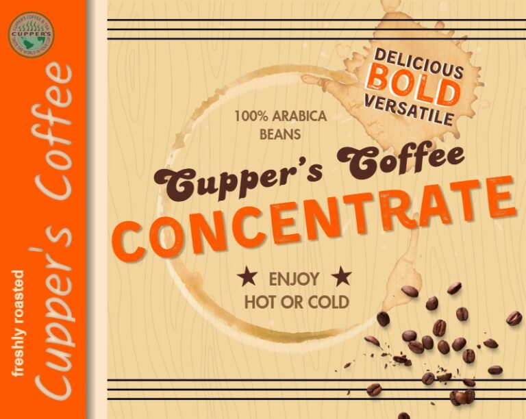Cupper's Coffee Concentrate cold brewed front label