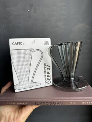 CAFEC Abaca+ Deep Flower Coffee dripper, clear black
