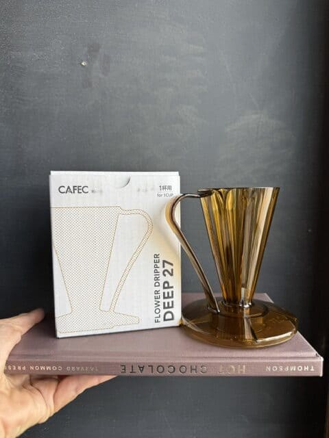 CAFEC Abaca+ Deep Flower Coffee dripper, clear brown