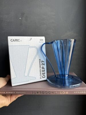 CAFEC Abaca+ Deep Flower Coffee dripper, clear navy