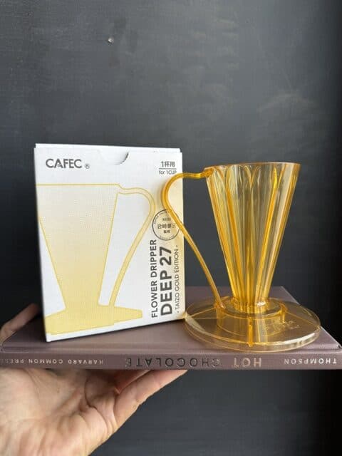 CAFEC Abaca+ Deep Flower Coffee dripper, tazio gold
