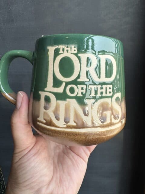 Lord of the Rings Elven Leaf text mug