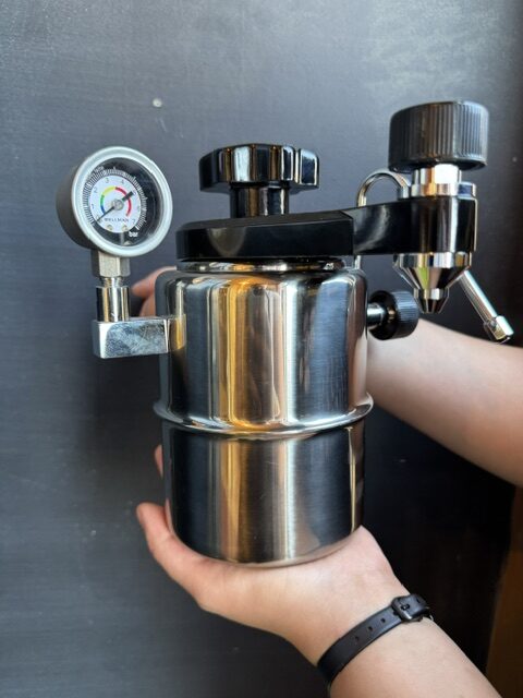 Bellman stovetop milk steamer with pressure gauge
