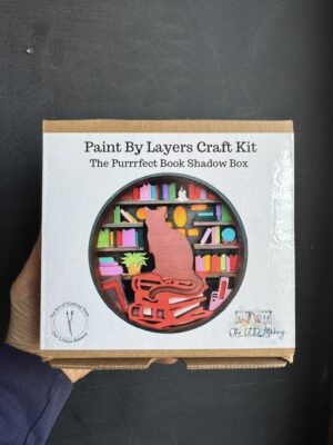 Paint by layers shadowbox kit from Our Little Makery - Purrfect Book