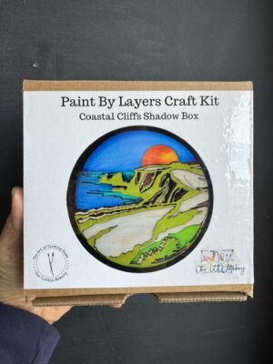 Paint by layers shadowbox kit from Our Little Makery - Coastal cliffs