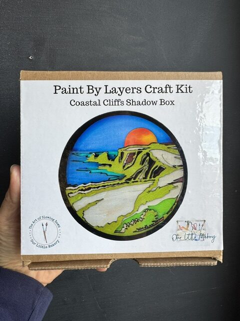 Paint by layers shadowbox kit from Our Little Makery - Coastal cliffs