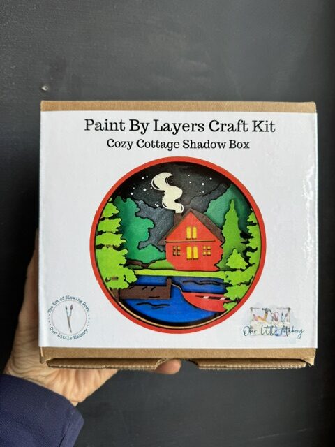 Paint by layers shadowbox kit from Our Little Makery - Cozy Cottage
