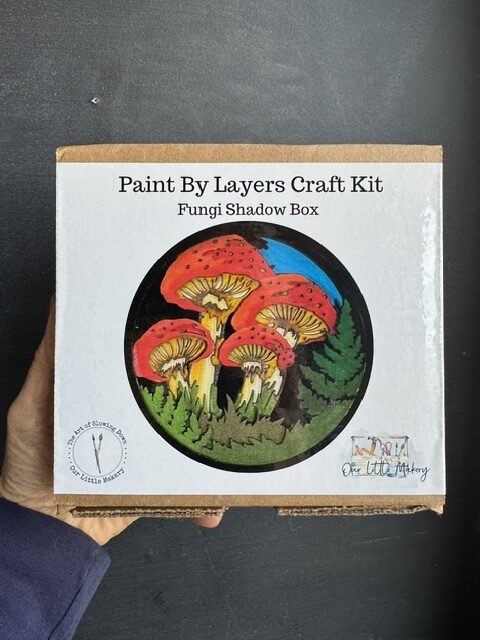 Paint by layers shadowbox kit from Our Little Makery - Fungi