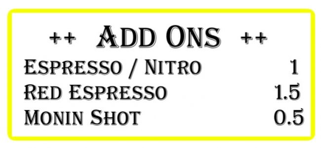 Add Ons Menu Add Ons Menu