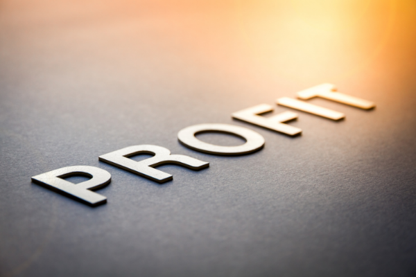 Fundraising ideas for schools the word profit on a tabletop background